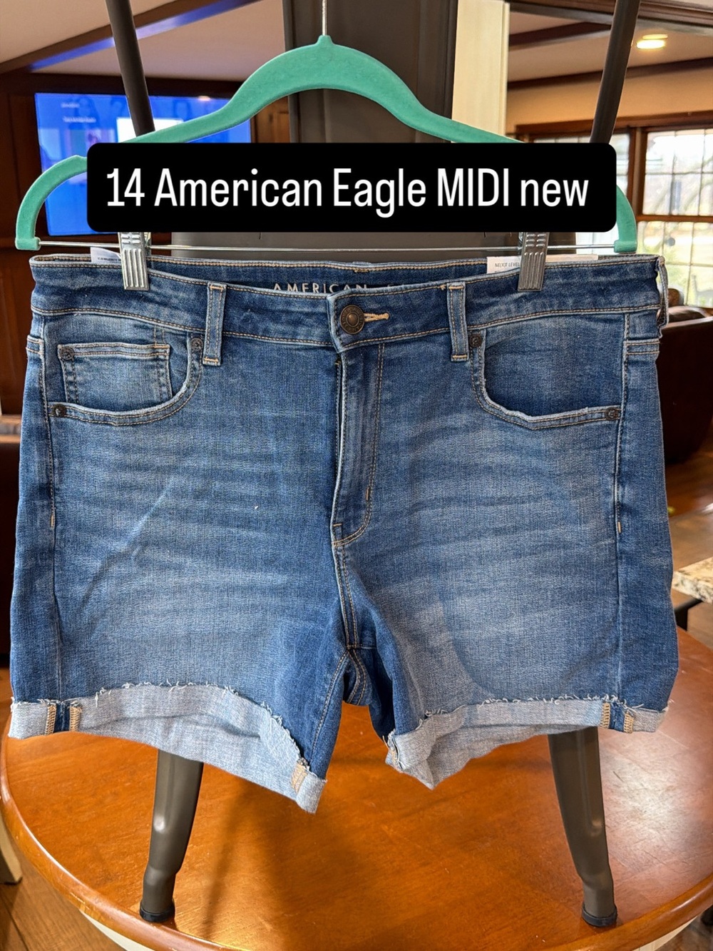 NWT American Eagle midi denim shorts